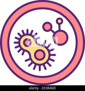 Icône de couleur RVB du microbiote intestinal Illustration de Vecteur