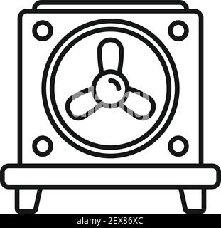 Icône de support de ventilateur, style de contour Illustration de Vecteur