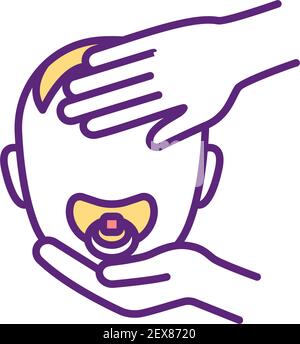 Prendre soin de bébé malade icône de couleur RVB Illustration de Vecteur