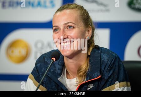 Petra Kvitova, de la République tchèque, s'entretient avec les médias lors du tournoi de tennis total Open du Qatar 2021, WTA 500, le 3 mars 2021, au complexe international de tennis et squash de Khalifa à Doha, Qatar - photo Rob Prange / Espagne DPPI / DPPI / LiveMedia Banque D'Images