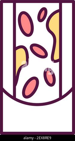Cholestérol dans les vaisseaux sanguins icône de couleur RVB Illustration de Vecteur