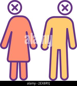 Icône de couleur RVB sur le bord du divorce Illustration de Vecteur