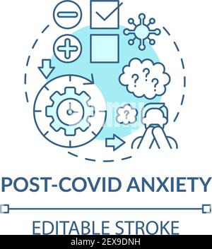 Icône du concept d'anxiété post-covid Illustration de Vecteur