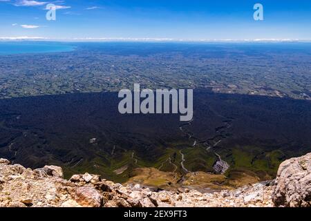 La vue d'une ascension au sommet de Taranaki en Nouvelle-Zélande en plein jour Banque D'Images