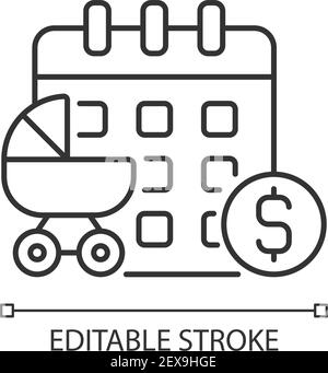 Icône linéaire congé de maternité rémunéré Illustration de Vecteur