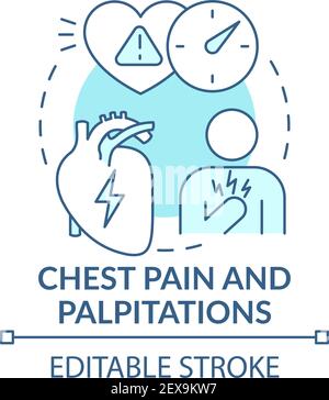 Icône concept douleur thoracique et palpitations Illustration de Vecteur