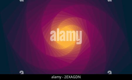 Papier peint vortex Swirl de couleur violette avec lignes géométriques avec centre jaune Illustration de Vecteur