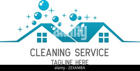 logo du service de nettoyage avec espace de texte pour votre slogan, slogan, illustration vectorielle Illustration de Vecteur