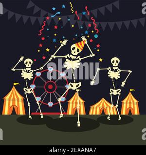 squelette dansant en mouvement. illustration vectorielle Illustration de Vecteur