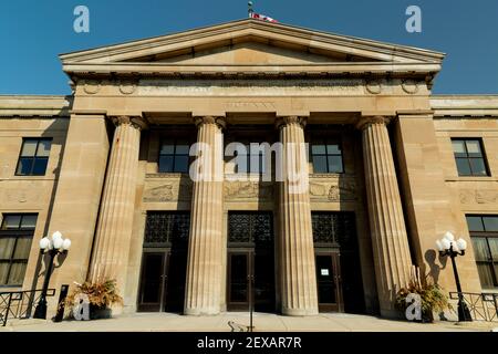 Ancienne gare nationale du Canada Hamilton Ontario Canada. Le bâtiment de la gare CNR est ouvert de 1931 à 1993. Banque D'Images