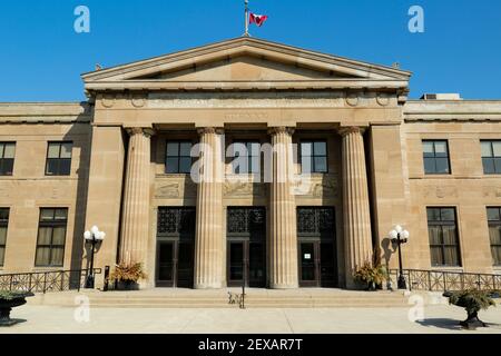 Ancienne gare nationale du Canada Hamilton Ontario Canada. Le bâtiment de la gare CNR est ouvert de 1931 à 1993. Banque D'Images