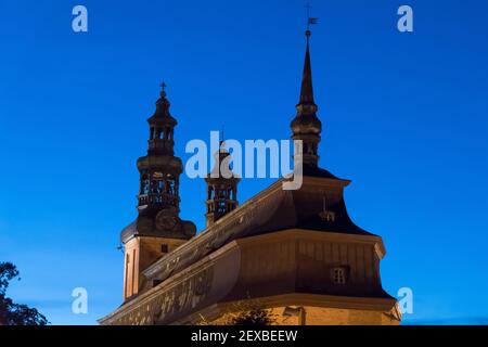 Forme de cercueil Église gothique chariteuse Monastère de l'Assomption de la Sainte Vierge Marie du XIV ème siècle à Kartuzy, Pologne. 21 septembre 2020 © WO Banque D'Images