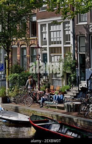 Café 't Smalle Drinken Egelantiersgracht Jordaan Néerlandais Amsterdam pays-Bas Pays-Bas Banque D'Images