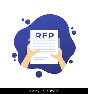 RFP, demande de proposition en mains, vecteur Illustration de Vecteur