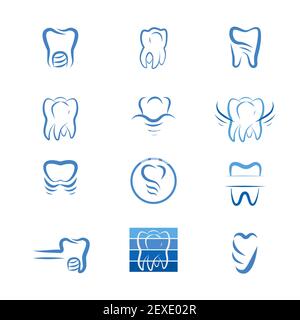 Collection de vecteurs du logo des implants dentaires. Illustration de Vecteur
