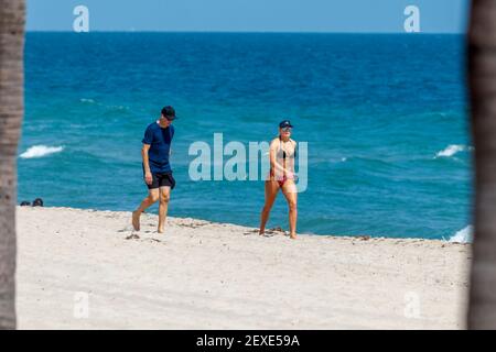 Vacances de printemps 2021 sur la plage de fort Lauderdale Banque D'Images