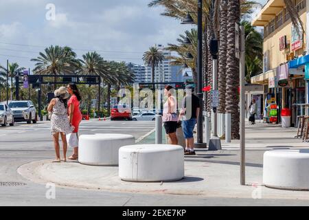 Vacances de printemps 2021 sur la plage de fort Lauderdale Banque D'Images