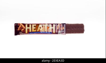 Ouvert Heath Bar lait chocolat English Toffee Candy ou Sweet Banque D'Images
