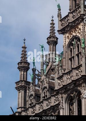 Détail du toit de la Maison du Roi, Grand-place Banque D'Images