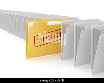 Dossier top secret avec chemin Banque D'Images