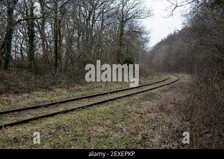 Vue de la boîte de signalisation de Cefn Junction vers Margam le 4 mars 2021. Crédit : Lewis Mitchell Banque D'Images