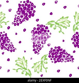 Raisins violets. Empreinte de fruits de raisin. Arrière-plan transparent Illustration de Vecteur