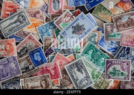 Collection de timbres George VI Banque D'Images