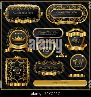 Or décoratifs étiquette d'image Banque D'Images