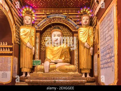 Bouddha dans le mot hnyin que le temple de boaddai, Myanmar Banque D'Images