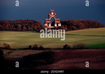 Mémorial Thiepval le 1998 novembre à la bataille de la somme Dans le nord de la France où sont 72085 noms de soldats disparus Gravé sur le monument conçu par Lutyens Banque D'Images