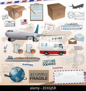 Éléments de distribution et d'expédition Banque D'Images
