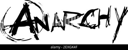 Anarchie main dessinée et le titre de l'effet de pinceau. Illustration de la conception vectorielle. Anarchie CSGO. Illustration de Vecteur