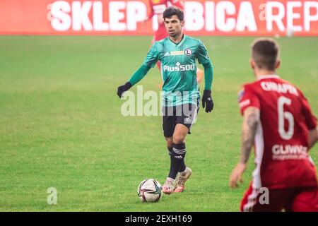 Andre Martins vu en action lors du match quart-finale de la coupe polonaise Fortuna entre Legia Warszawa et Piast Gliwice au stade municipal du maréchal Jozef Pilsudski Legia Warsaw. (Note finale; Legia Warszawa 1:2 Piast Gliwice) Banque D'Images