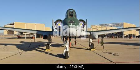 Un avion d'attaque Air Force A-10 Warthog Thunderbolt II avec camouflage dans la jungle Banque D'Images