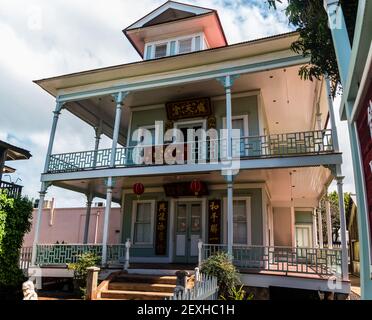 Le temple et musée WO Hing sur Front Street, Lahaina, Maui, Hawaii, États-Unis Banque D'Images