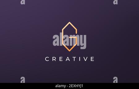 Logo lettre G simple et luxueux Illustration de Vecteur