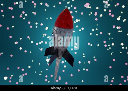 illustration 3d. Propulser le moteur vers une cible importante. Business concept Success , TARGET , Content Marketing Banque D'Images