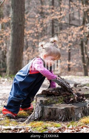 Cute little Girl with pigtails Banque D'Images