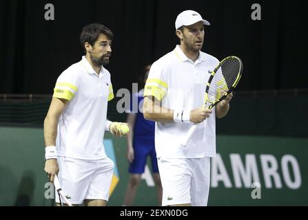 Rotterdam, pays-Bas. 03ème mars 2021. Jeremy Chardy et Fabrice Martin de France au cours du jour 3 du 48e tournoi de tennis mondial ABN AMRO, un tournoi ATP Tour 500 le 3 mars 2021 au Rotterdam Ahoy à Rotterdam, pays-Bas - photo Jean Catuffe/DPPI/LiveMedia crédit: Paola Benini/Alay Live News Banque D'Images