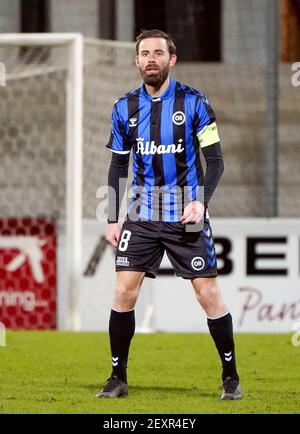 Haderslev, Danemark. 04e mars 2021. Janus Drachmann (8) d'OB vu pendant le match 3F Superliga entre Soenderjyske et Odense Boldklub au parc Sydbank à Haderslev. (Crédit photo : Gonzales photo/Alamy Live News Banque D'Images