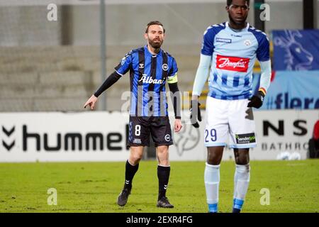 Haderslev, Danemark. 04e mars 2021. Janus Drachmann (8) d'OB vu pendant le match 3F Superliga entre Soenderjyske et Odense Boldklub au parc Sydbank à Haderslev. (Crédit photo : Gonzales photo/Alamy Live News Banque D'Images