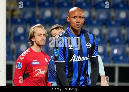 Haderslev, Danemark. 04e mars 2021. Ayo Simon Okosun d'OB vu pendant le match 3F Superliga entre Soenderjyske et Odense Boldklub au parc Sydbank à Haderslev. (Crédit photo : Gonzales photo/Alamy Live News Banque D'Images