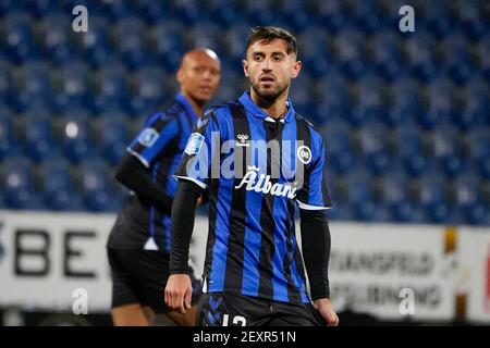 Haderslev, Danemark. 04e mars 2021. Bashkim Kadrii (12) d'OB vu pendant le match 3F Superliga entre Soenderjyske et Odense Boldklub au parc Sydbank à Haderslev. (Crédit photo : Gonzales photo/Alamy Live News Banque D'Images