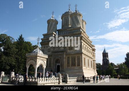 CURTEA DE ARGES, ROUMANIE - 21 septembre 2014 : Monastère de Curtea de Arges de Roumanie Banque D'Images