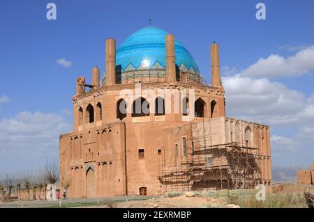 Le Tombeau d'Olcaytu est situé dans la ville de Sultaniye, dans la province iranienne de Zanjan. Le tombeau a été construit entre 1302-1312. Banque D'Images