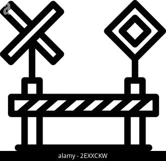 Icône de barrière de croisement. Icône de vecteur de barrière de franchissement de contour pour la conception de sites Web isolée sur fond blanc Illustration de Vecteur