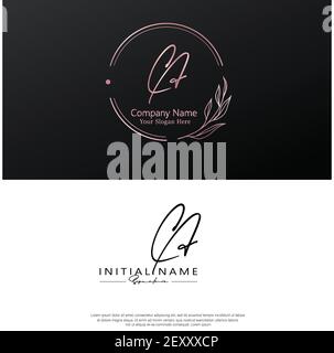 C A CA lettre initiale écriture manuscrite et logo de signature. Logo original du vecteur de beauté .mode, boutique, floral et botanique Illustration de Vecteur