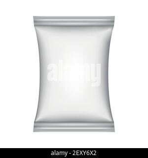 Sac d'oreiller pour encas sur fond blanc. Illustration vectorielle. Peut être utilisé pour le modèle de votre conception, promo, adv. Illustration de Vecteur