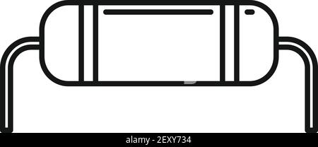 Icône de transistor radio électrique, style de contour Illustration de Vecteur