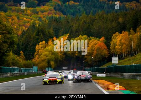 30 Vaxiviere Mathieu (fra), Mies Christopher (ger), Marschall Dennis, Audi Sport Team WRT, Audi R8 LMS GT3, action pendant les 2020 24 heures de Spa, 3e tour de la coupe d'endurance GT World Challenge Europe et du défi International GT du 22 au 25 octobre, 2020 sur le circuit de Spa-Francorchamps, à Stavelot, Belgique - photo Florent Gooden / DPPI Banque D'Images